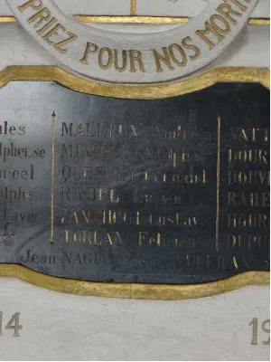 Plaque aux morts de l'église de Montfort-sur-Risle