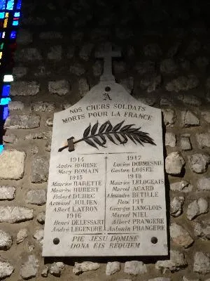 Plaque aux morts de l'église de Pont-Saint-Pierre