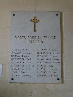 Plaque aux morts de l'église Saint-Martin de Condé-sur-Iton