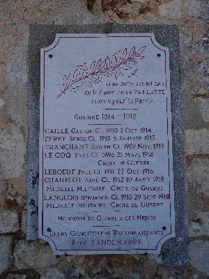Plaque aux morts de Panlatte à Droisy