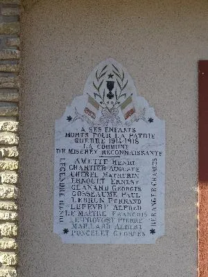 Plaque aux Morts de la mairie de Miserey