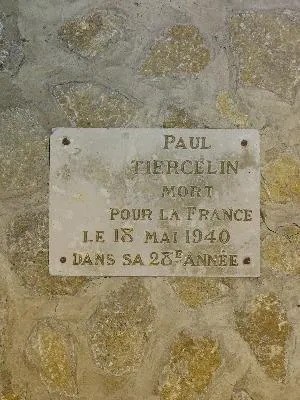 Plaque Paul Tiercelin dans l'Église Saint-Martin de Breuilpont