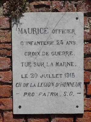 Plaque Maurice d'Acquigny