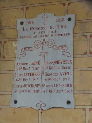 Plaque commémorative Église Notre-Dame du Thil