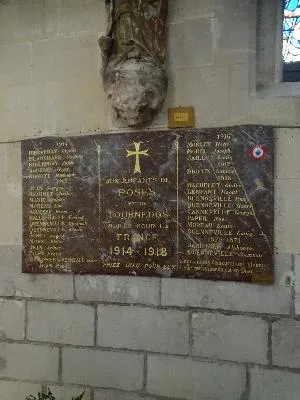 Plaques aux Morts de l'église Saint-Quentin de Poses