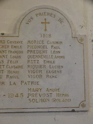 Plaque commémorative Église Saint-Germain d'Alizay