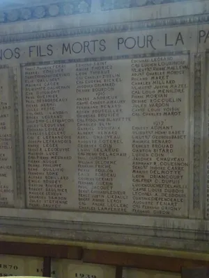 Plaque aux Morts de la Collégiale Notre-Dame de Vernon