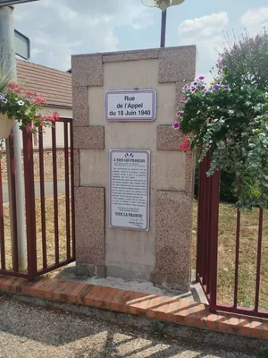 Plaque Appel du 18 Juin à Nonancourt