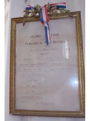 Liste manuscrite sous verre de Pont-Authou