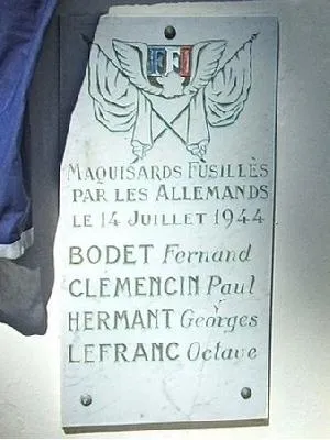 Plaque commémorative Résistance de Tourville-sur-Pont-Audemer