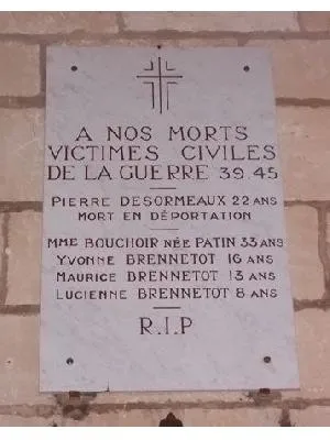 Plaque commémorative église 1939-1945 d'Écouis