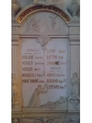 Plaque commémorative église d'Orvaux