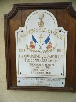 Plaque commémorative de Barville