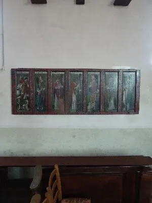 tableau (panneau peint) : Saint Martin, saint Blaise, saint Denis, saint Taurin, saint Nicolas, saint Gilles, saint Leu