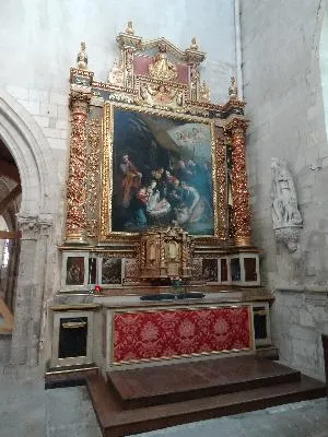 retable du croisillon sud, tabernacle et tableau : l'Adoration des Bergers