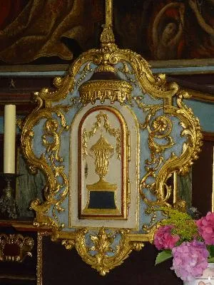 Retable et tableau de la Glorification du Rosaire de l'église Notre-Dame-des-Arts de Pont-de-l'Arche