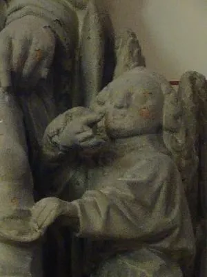 Groupe sculpté : Saint-Roch et l'ange dans l'église de la Madeleine de Verneuil-sur-Avre