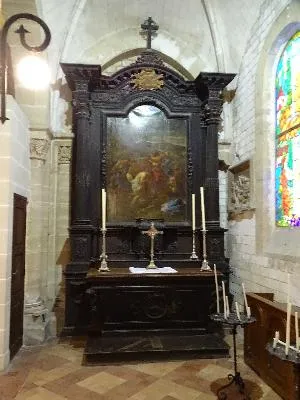 Tableau : Le Baptême du Christ dans l'Église Saint-Hilaire de Muids