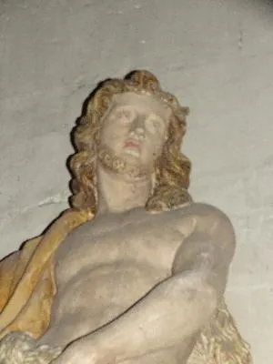 Statue : Saint-Jean-Baptiste dans l'Église Saint-André du Bec-Hellouin