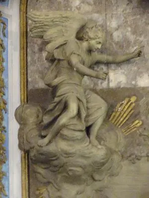 Groupe sculpté : le Christ au Jardin des Oliviers dans l'Église d'Alizay