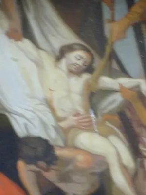 Tableau d'autel : Descente de Croix dans l'Église Notre-Dame du Mesnil-Jourdain