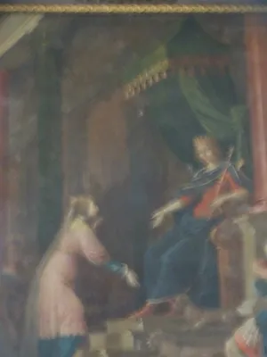 Tableau : la Reine de Saba chez Salomon dans l'Église Saint-Paul de La Croix-Saint-Leufroy