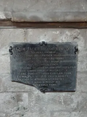 plaque funéraire de Nicolas Huchedé