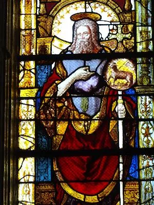 Vitrail Baie 16 : Verrière de la Vierge dans la Collégiale Notre-Dame des Andelys
