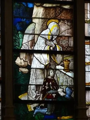 Vitrail Baie 1 : Sainte Marie-Madeleine dans l'Église Saint-Lô de Bourg-Achard