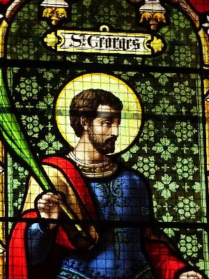 Vitrail baie 6 : St Louis - St Georges dans l'Église Notre-Dame de Buis-sur-Damville
