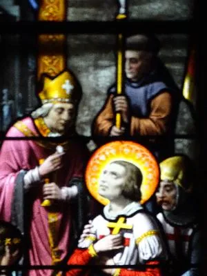 Vitrail baie D : St Louis - Jeanne d'Arc dans l'Église de Pont-Saint-Pierre