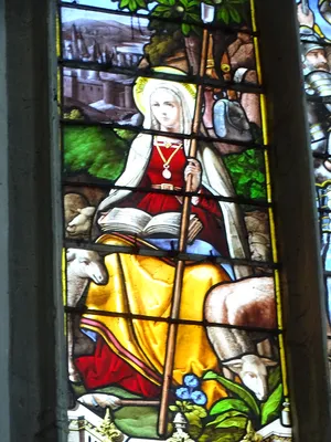 Vitrail Baie 3 : Sainte-Geneviève - Jeanne d'Arc dans l'Église Saint-Martin d'Ivry-la-Bataille