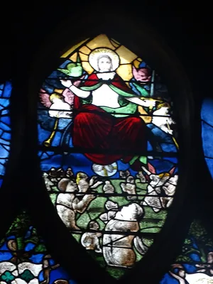 Vitrail Baie 9 - Baptême du Christ dans l'Église Notre-Dame-des-Arts de Pont-de-l'Arche