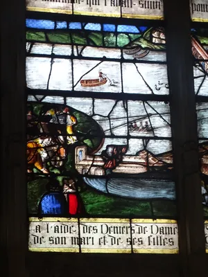 Vitrail Baie 12 - Vitre des bateaux dans l'Église Notre-Dame-des-Arts de Pont-de-l'Arche