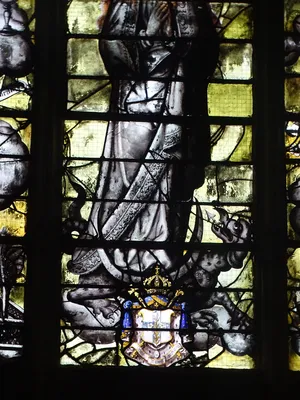 Vitrail Baie 5 - Verrière de la Vierge dans l'Église Notre-Dame-des-Arts de Pont-de-l'Arche