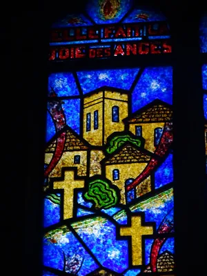 Vitrail Baie 11 - Sainte-Geneviève dans l'Église Saint-Hélier de Beuzeville