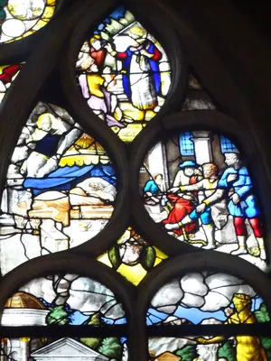 Vitrail Baie 9 - Saint François d'Assise dans l'Église Saint-Ouen de Pont-Audemer