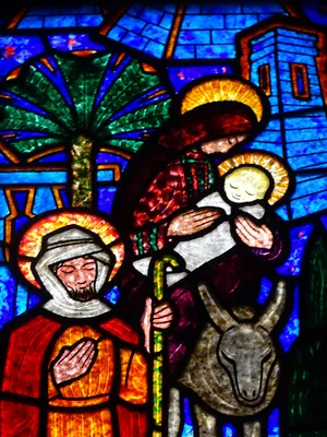 Vitrail Baie 6 : Vie de Saint-Joseph dans l'Église d'Étrépagny