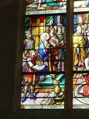 Vitrail Baie 14 : Vie de Clovis dans l'Église Saint-Lô de Bourg-Achard