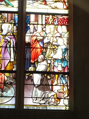 Vitrail Baie 14 : Vie de Clovis dans l'Église Saint-Lô de Bourg-Achard