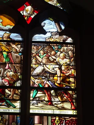 Vitrail Baie 14 : Vie de Clovis dans l'Église Saint-Lô de Bourg-Achard