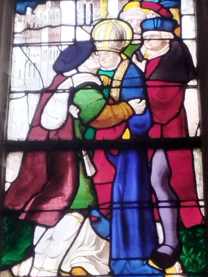 Vitrail baie 11 : Miracles de Saint-Martin dans l'Église Saint-Martin à Nonancourt