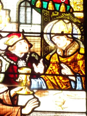 Vitrail Baie 1 : Scène de la vie de Saint-Martin-de-Tours dans l'Église Saint-Martin à Nonancourt
