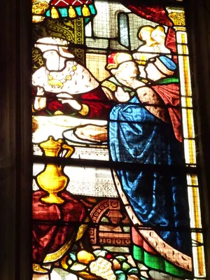 Vitrail Baie 1 : Scène de la vie de Saint-Martin-de-Tours dans l'Église Saint-Martin à Nonancourt