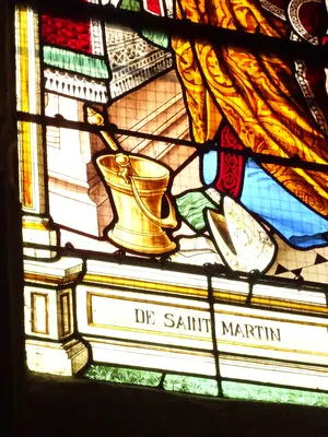 Vitrail Baie 2 : Messe de Saint-Martin dans l'Église Saint-Martin à Nonancourt