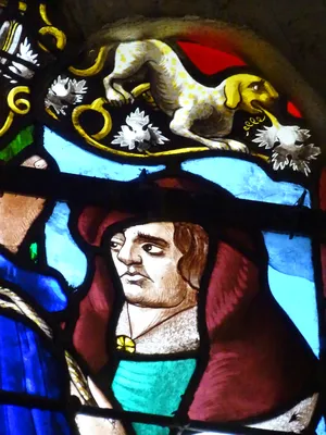 Vitrail Baie 3 : Le Crucifiement de Saint-Pierre dans l'Église Saint-Martin à Nonancourt