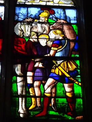 Vitrail Baie 4 : Arrestation de Saint-Portien dans l'Église Saint-Martin à Nonancourt