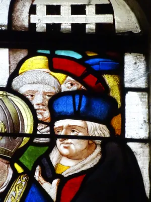 Vitrail baie 11 : Miracles de Saint-Martin dans l'Église Saint-Martin à Nonancourt