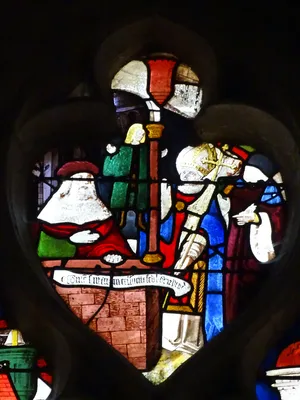 Vitrail baie 11 : Miracles de Saint-Martin dans l'Église Saint-Martin à Nonancourt