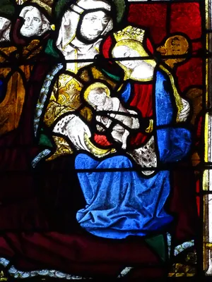 Vitrail baie 13 : Parenté de la Vierge dans l'Église Saint-Martin à Nonancourt
